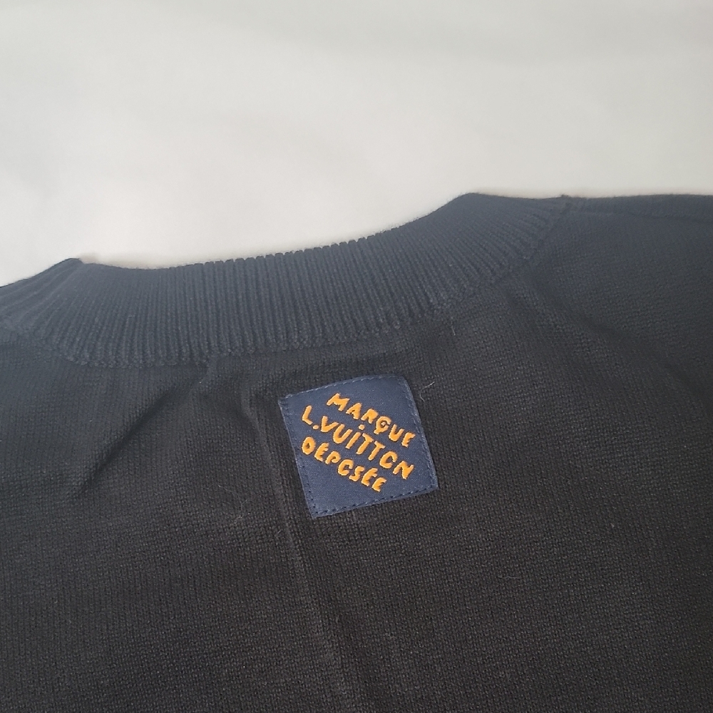 Louis Vuitton Black Short-Sleeved Intarsia Crewneck - Picture 5 of 5